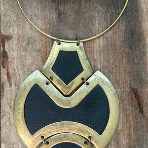 BCBG Gold and Black Geometric Necklace